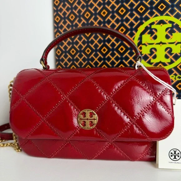 NWT Tory Burch Willa Shine Mini Top Handle Bag - Picture 3 of 12